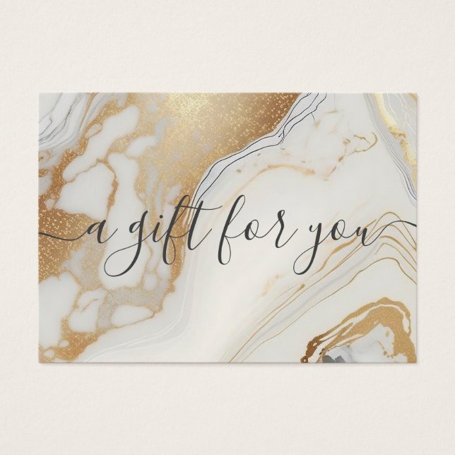 White Gold Marble Business Gift Certificate (Front)