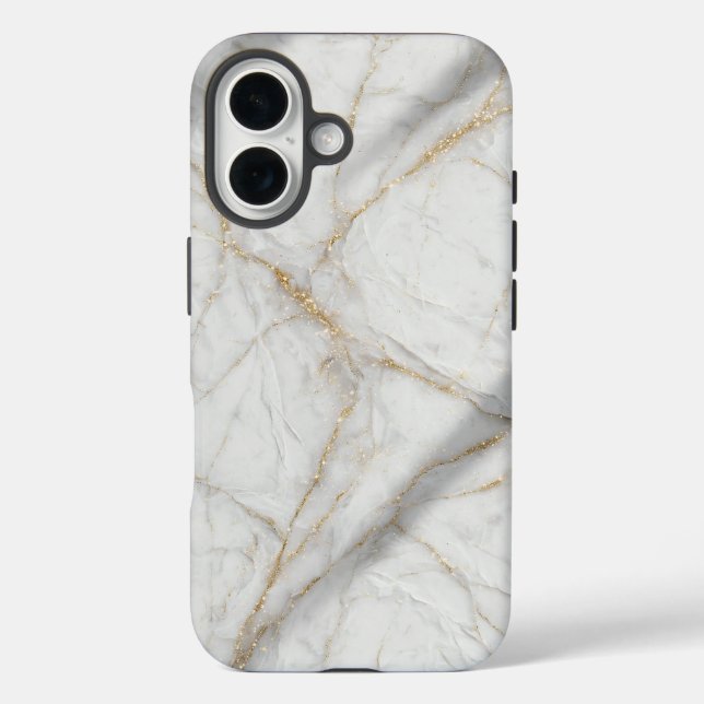  White Gold Marble Luxury Elegant Case (Back)