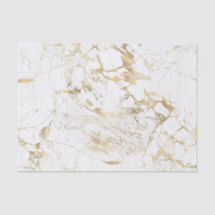White & Gold Marble Tissue Paper