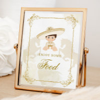 White Gold Mexican Boy Baptism 1st Birthday Food