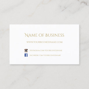 White Gold Minimalist Social Media Business Card