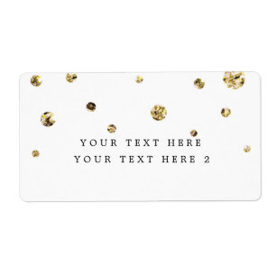 White & Gold Modern Dots Party Package Label