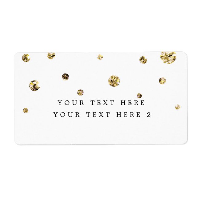 White & Gold Modern Dots Party Package Label (Front)