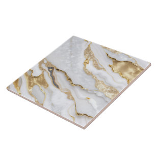 White Gold Modern Marble Agate Collection Tile