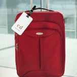 White gold monogram name initials  modern luggage tag<br><div class="desc">A classic chic white background. Personalize and add your monogram initials written with golden block letters and your name in black and golden. Modern,  trendy and simple. 
Back: add your contact information.</div>