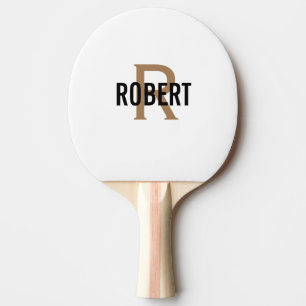 White gold monogram name  ping pong paddle