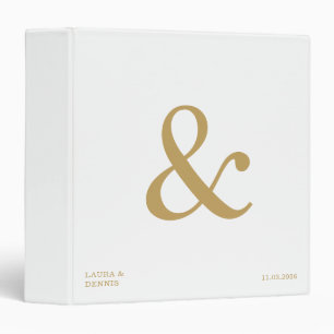 White Gold Monogram Personalized Wedding Album Binder