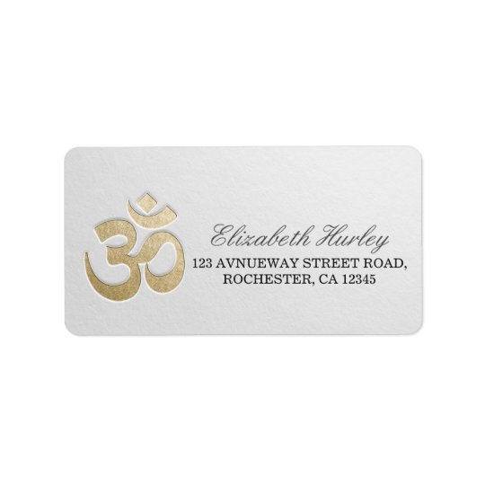 White & Gold OM Symbol Yoga Mediation Instructor