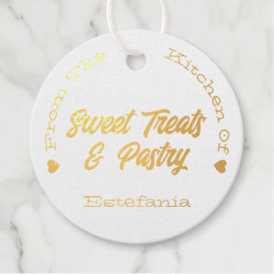 White Gold Paper Logo Company Name Template Hearts Favour Tags