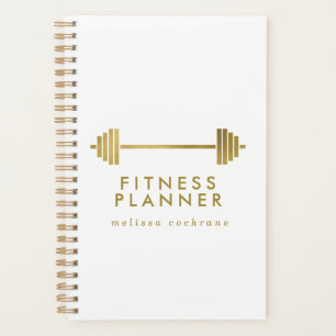 White & Gold Personalized Fitness Planner