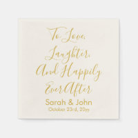 White Gold Personalized Script Wedding Reception