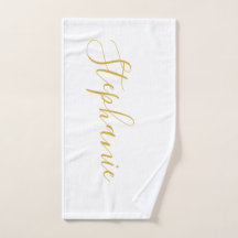 White Gold personnalisé monogramme serviette de yo
