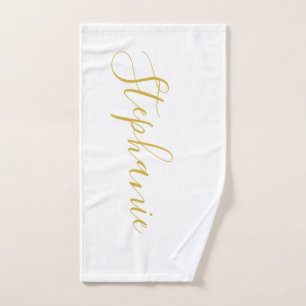 White Gold personnalisé monogramme serviette de yo