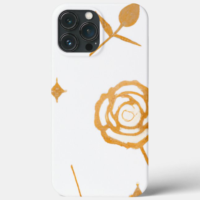 White & Gold Plate Rose Floral Pattern Case-Mate iPhone Case (Back)