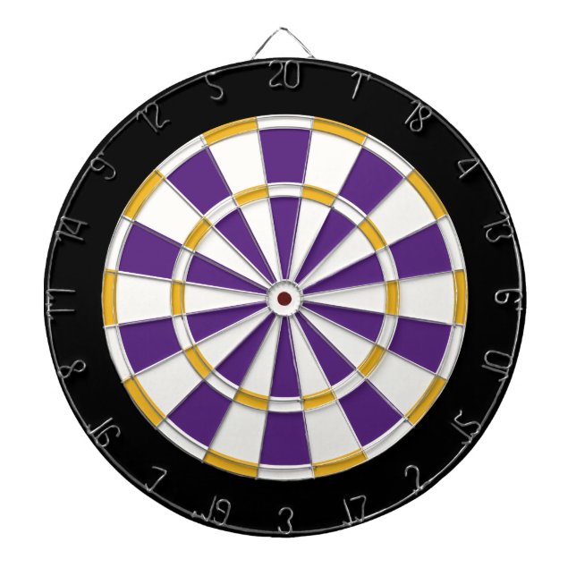 White, Gold, Purple, And Black Dartboard (Front)