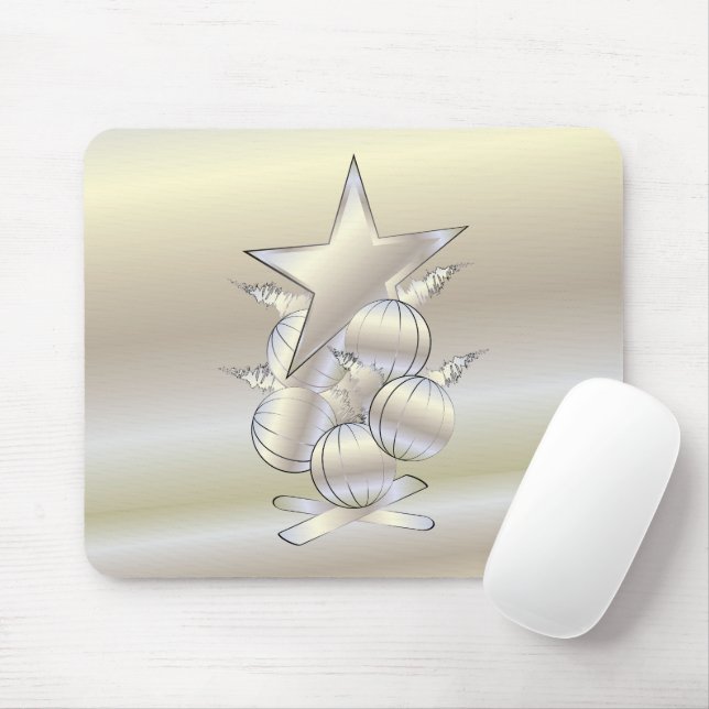 White gold rays mouse pad (With Mouse)
