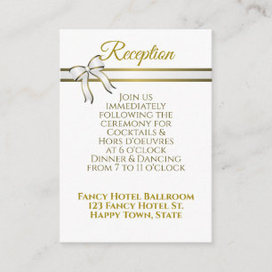 White & Gold Ribbon Wedding Reception Enclosure
