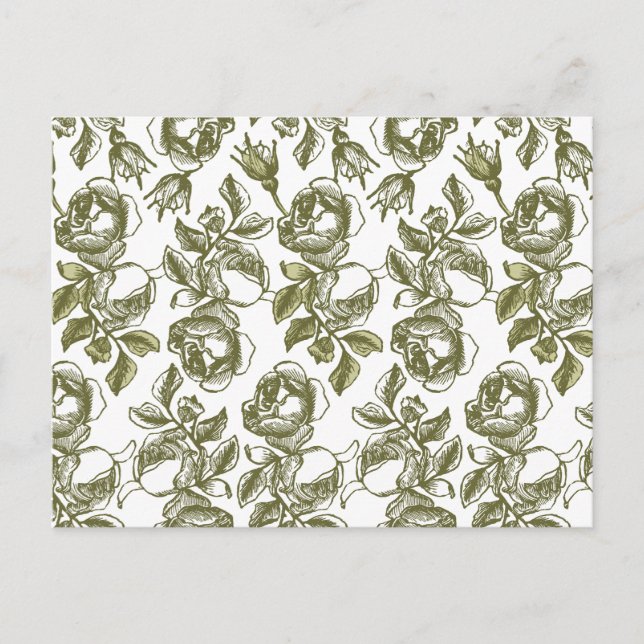 White Gold Roses Custom Thank You Postcards (Front)