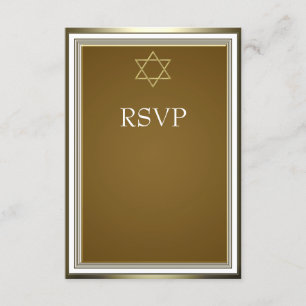 White Gold Star of David Bar Mitzvah RSVP