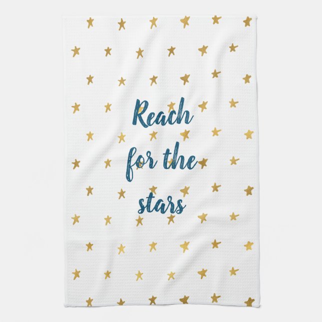 White Gold Stars  Kitchen Towel (Vertical)