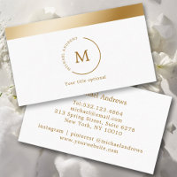 White Gold Stripe Monogramm Circle