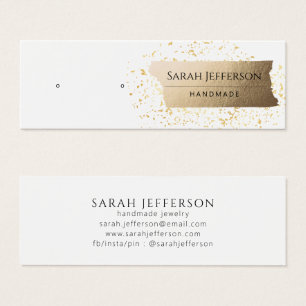 White Gold Stud Earring Jewellery Display Card