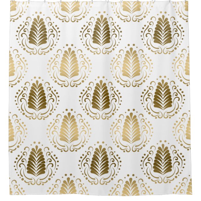 White & & Gold Stylized Damask (Front)