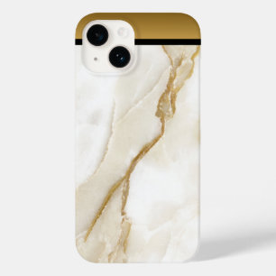 White Gold Tan Marble Pattern iPhone / Android Case-Mate iPhone 14 Case