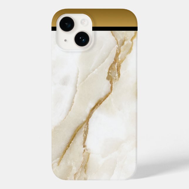 White Gold Tan Marble Pattern iPhone / Android Case-Mate iPhone Case (Back)