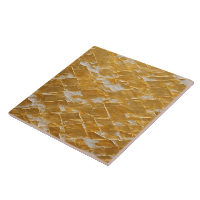 White Gold Vintage Art Deco Modern Collection Tile (Side)