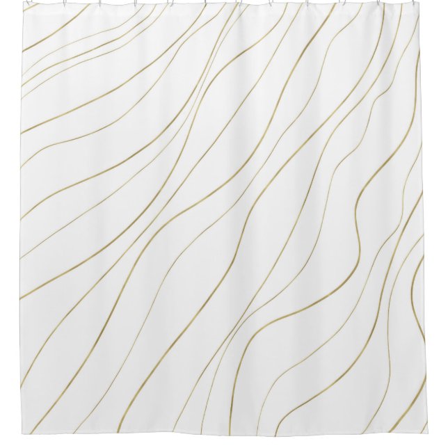 White & Gold Wavy Lines Modern Glam (Front)