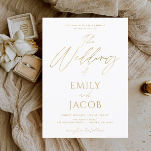 White Gold Wedding Modern Typography Script