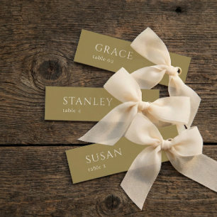 White Gold Wedding Name Tag Table Place Cards