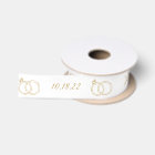 White Gold Wedding Personalized Name Ribbon