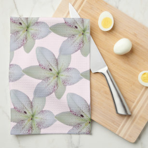 White Golden-rayed lily Flower Kitchen Towel