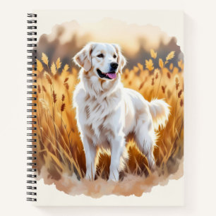 White Golden Retriever Dog Notebook