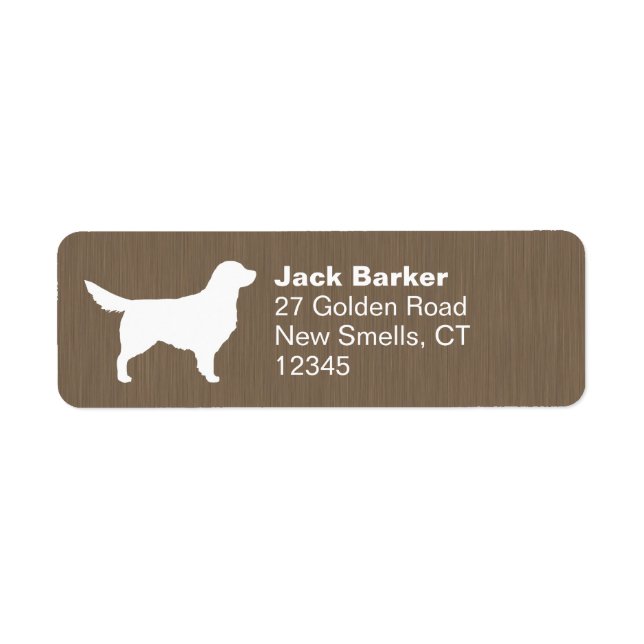 White Golden Retriever Dog Silhouette Adresse (Devant)