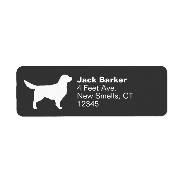 White Golden Retriever Dog Silhouette Adresse (Devant)