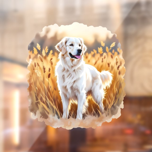 White Golden Retriever Dog Window Cling (Sheet 2)