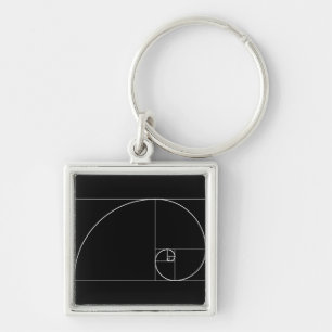 White Golden Spiral Keychain
