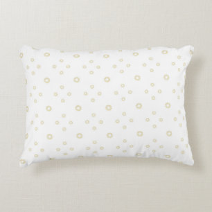 White Golden Zinnia Sun Accent Pillow