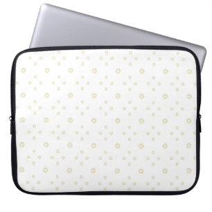 White   Golden Zinnia Sun Laptop Sleeve