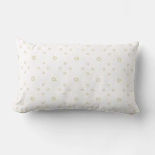 White Golden Zinnia Sun Lumbar Pillow