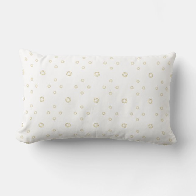 White | Golden Zinnia Sun Lumbar Pillow (Front)