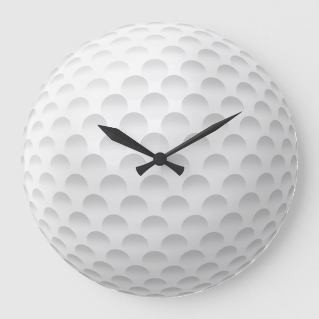 White Golf Ball Design Large Clock (Front)