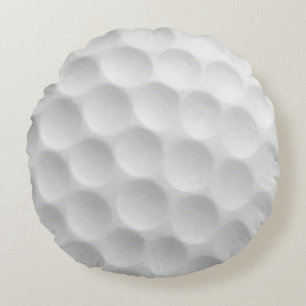 White Golf Ball Dimpled Design Round Pillow