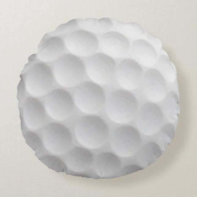 White Golf Ball Dimpled Design Round Pillow (Front)