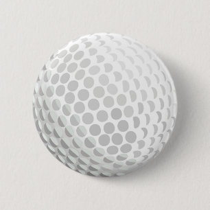 White golf ball for golfer - handicap or not! 2 inch round button