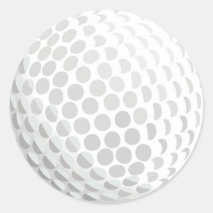 White golf ball for golfer - handicap or not! classic round sticker