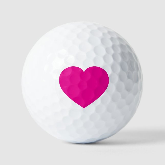 White Golf Ball with Pink Heart – Romantic Sports (Front)